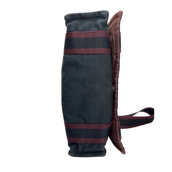 Hermès Fourre Tout Messenger Bag Burgundy and Black Canvas Crossbody - Picture 14 of 16